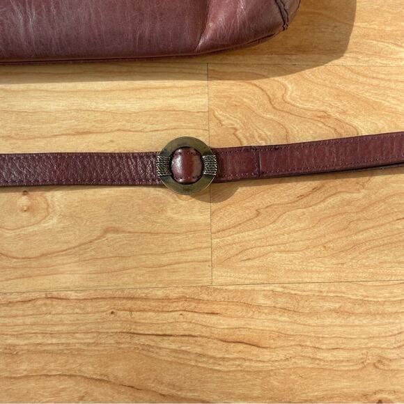 |Velez| Burgundy Leather Shoulder Bag Mermaid Color Braided Embellishment - Picture 6 of 15